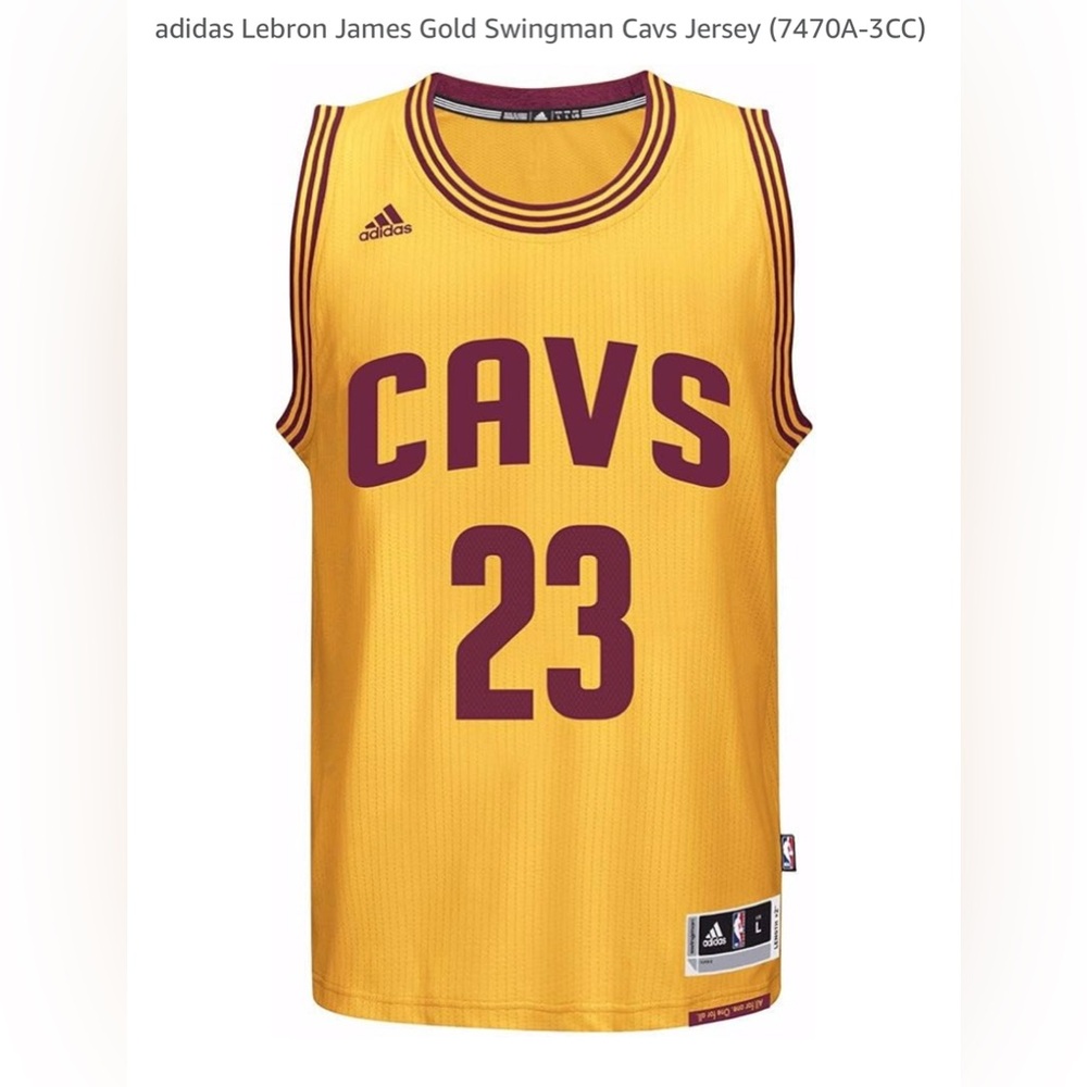 Adidas LeBron James Gold Swingman Cavs Jersey (XL)